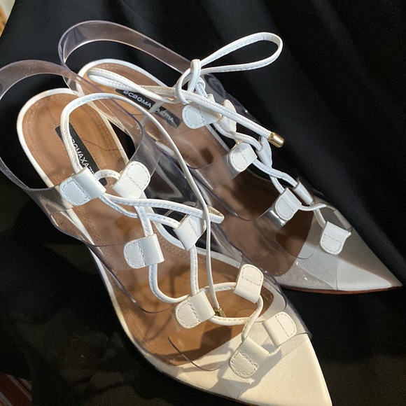 BCBG VINYL WHITE/CLEAR HEELS - Picture 3 of 4